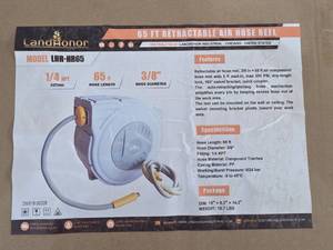 lot 4209 image: LandHonor 65ft Retractable Air Hose Reel LHR-HR65