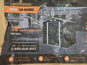lot 4218 image: Landhonor 8x6 Galvanized Metal Storage Shed