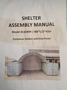 Container Storage Shelter C2040H with End Panel