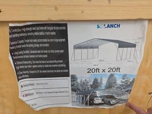 lot 4252 image: SDLANCH 20x20ft Heavy-Duty Steel Carport