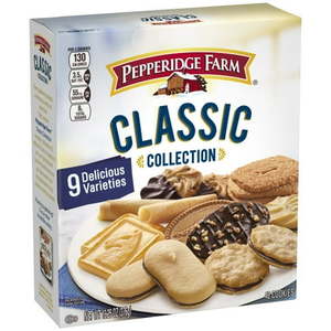 lot 2301 image: PEPPERIDGE FARM COOKIES CLASSIC COLLECTION 9 VARIETIES 13.25 OZ (NO VISIBLE EXP DATE)