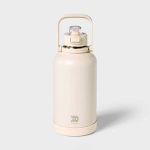 lot 2305 image: 64oz Stainless Steel Vacuum Insulated Water Bottle Chalk - All In Motion Portable Drinkware - Retail $20