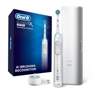 Oral-B Genius X Limited Rechargeable Electric Toothbrush with 1 Replacement Brush Head, Travel Case, White - Retail $200