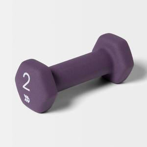 lot 2363 image: Dumbbell 2lbs Violet - All In Motion PVC Coated, Iron Filled, Single Weight