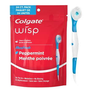 lot 2373 image: Colgate Max Fresh Wisp Disposable Travel Toothbrushes  Mini Toothbrush  Peppermint  24 Count