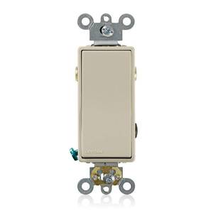 lot 2417 image: Pack of 2 Leviton 20 Amp, 120277 Volt, Decora Plus Rocker 3-Way AC Quiet Switch, Commercial Grade, Back and Side Wired, Self Grounding, 5623-2I, Ivory