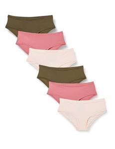 lot 2438 image: Amazon Essentials Womens Microfibre Underwear (Hipster &amp Thong, Available in Plus Size), Pack of 6, BlushDark Khaki GreenMauve, 16 - Retail $16