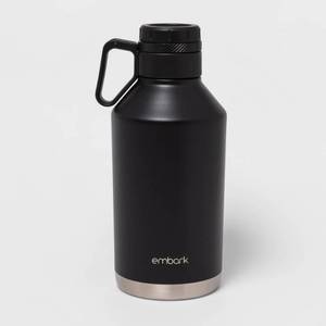 lot 2505 image: 64oz Stainless Steel Growler Black - Embark - Retail $21