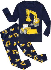 lot 2507 image: Little Hand Boys Pajamas Digger Pjs Sets Excavator Jammies Kids Truck Pjs Navy Sleepwear for 2t