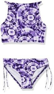 lot 2532 image: Kanu Surf Girls, Daisy UPF 50 Beach Sport Halter Tankini 2-Piece Swimsuit, Groovy Purple, 3T - Retail $18