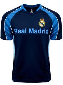 lot 2550 image: Boys Real Madrid Performance Jersey, Youth Sizes Licensed R. Madrid Shirt (YXS) Blue - Retail $30