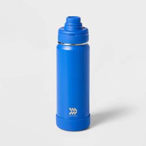 lot 2556 image: 24oz Stainless Steel Vacuum Insulated Water Bottle Cobalt - All In Motion Portable Drinkware - Retail $15