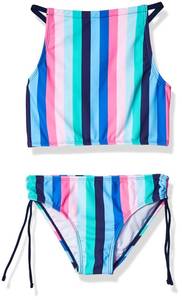 lot 2579 image: Kanu Surf Girls, Daisy UPF 50 Beach Sport Halter Tankini 2-Piece Swimsuit, Vera Blue, 3T - Retail $16