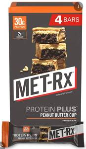 lot 2591 image: MET-RX Protein Plus Peanut Butter Cup Bars - 4 Pack