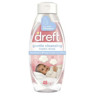 lot 2632 image: Dreft Baby Gentle Cleansing Fabric Rinse and Odor Remover  Hypoallergenic  Lightly Scented  48 fl oz - Retail $13
