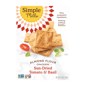 lot 2645 image: 3 pack Simple Mills SUN-DRIED TOMATO & BASIL ALMOND FLOUR CRACKERS