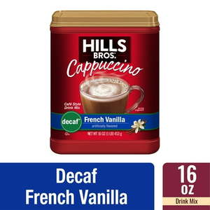 lot 2672 image: HILLS BROS., CAPPUCCINO DRINK MIX, FRENCH VANILLA 16 Oz  - Retail $59