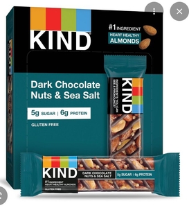 lot 2692 image: Kind Bars Dark Chocolate Nuts and Sea Salt 12 Count  - Retail $286