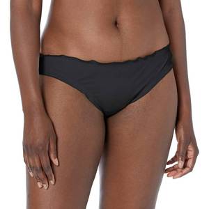 lot 2831 image: Smart & Sexy womens Secret Ruffled and Ruched Back Bikini Swimsuit Bottoms, Black Hue, Small US - Retail $14