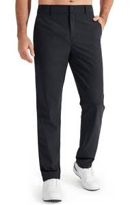 lot 2837 image: Libin Mens Dress Pants Comfy Lightweight Golf Pants 34 Stretch Business Casual Outfits with Pockets for Work Office Travel Vacation, Black, 38W x 34L - Retail $36