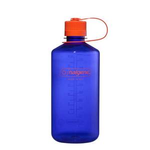 lot 2851 image: Nalgene 32 fl oz Plastic Narrow Mouth Water Bottle - Periwinkle Blue Portable Drinkware, Recycled Content - Retail $17