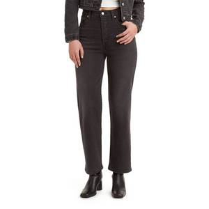 lot 2861 image: Levis Womens Ribcage Straight Ankle Jeans, (New) Black Rinse, 32 - Retail $56