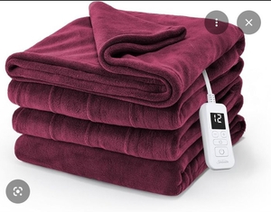 lot 2870 image: Sunbeam Electric Heated Blanket with Digital Controller - Retail $45