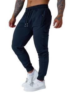 lot 2873 image: Punwet Mens Jogging Casual Pants Joggers Sweatpants Active Athletic Workout Sweatpants for Men Navy-L - Retail $18