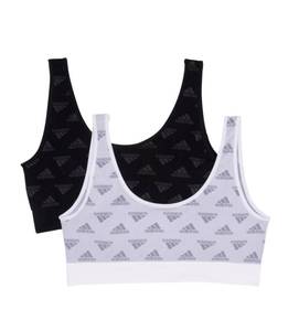 lot 2876 image: Adidas Womens Seamless Bralette with Removable Cups, 2-Pack Large  - Retail $42