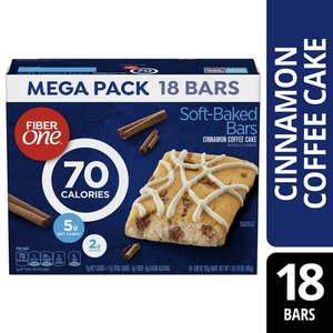 lot 2885 image: Fiber One 70 Calorie Soft-Baked Bars  Cinnamon Coffee Cake  18 ct - Retail $9