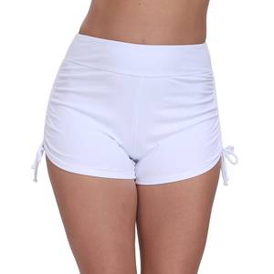 lot 2950 image: Halcurt Womens High Waisted Swim Board Short Tummy Control Side Drawstring Swimsuit Bottoms Solid White M - Retail $19