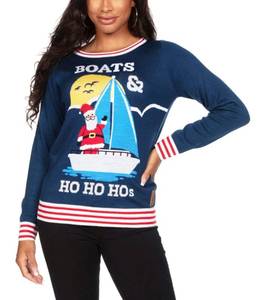 lot 2955 image: Tipsy Elves Womens Ugly Christmas Sweater Boats & Ho Ho S Size X-Large - Retail $50