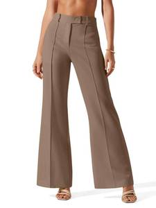 lot 2992 image: NIMIN Pants for Women Business Casual Flared Leg Work Dressy Trousers High Waisted Bootcut Office Slacks 2026 Fashion Outfits with Pockets Tawny Large - Retail $40