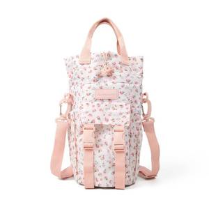 lot 3025 image: Blogilates Water Bottle Sling - Cream Floral - Retail $18