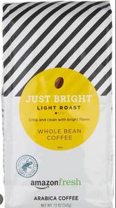lot 3032 image: Amazon Fresh Just Bright Light Roast Whole Bean Coffee 12 Oz&nbsp