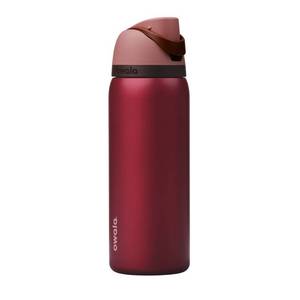 lot 3056 image: Special Edition Holiday Owala 32oz Stainless Steel FreeSip Water Bottle - Poinsettia - Retail $35