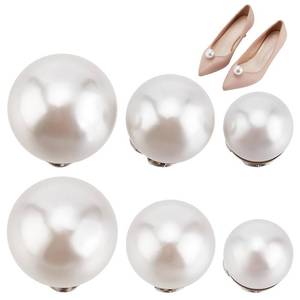 lot 3058 image: GOMAKERER 3 Pairs Pearl Shoe Buckles, 3 Sizes Wedding Shoe Clips Bridal Shoes Jewelry Shoes Decorations for Wedding High Heels Pumps Flats for Ladies - Retail $16