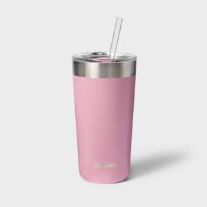 lot 3065 image: 20oz Stainless Steel Tumbler with Straw Pink- Embark BPA-Free, Portable Drinkware&nbsp
