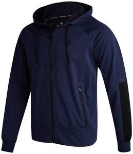 lot 3116 image: Spyder Mens Zip up Hoodie - Athletic Tech Double Knit Full Zip Gym &amp Workout Hoodies for Men with Side Pockets, Size Medium, Navy - Retail $40