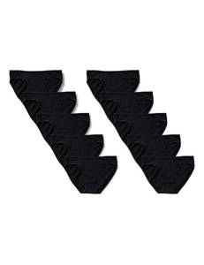 lot 3123 image: Amazon Essentials Womens Breathable Cotton Bikini Brief Underwear with Full Coverage, Pack of 10, Black, Medium - Retail $29