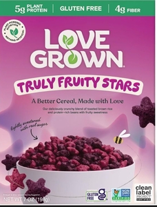 lot 3156 image: Love Grown Truly Fruity Stars Gluten Free Cereal 7 Oz&nbsp&nbsp