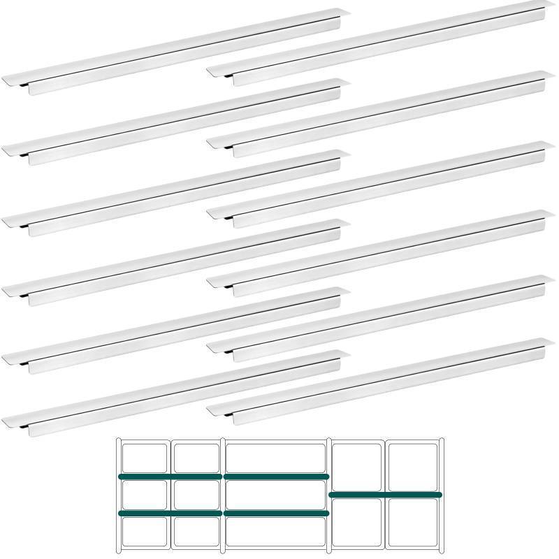 lot 5023 image: 12 Pcs Stainless Steel Steam Table Dividers Metal Bar Food Divider Adapter for Restaurant Catering Home Commercial Food Service Accessories Professional Quality (20.7) Retail- $53