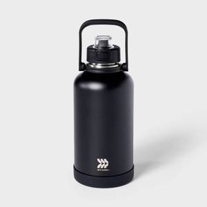 lot 3230 image: 64oz Stainless Steel Vacuum Insulated Water Bottle Black - All In Motion Portable Drinkware