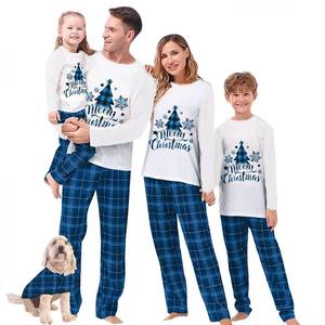 lot 3238 image: Awoscut Christmas Family Matching Pajamas Sets Christmas PJs Letter Print Top and Plaid Pants Jammies Sleepwear (Mom, M)