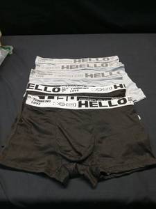 lot 3252 image: LuxeCore Mens Boxer Briefs 5 Pack Grey and Black Small