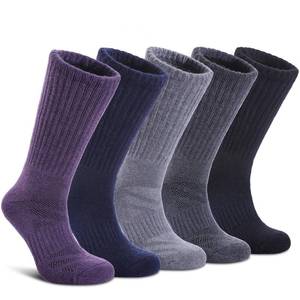lot 3263 image: LANLEO Merino Wool Hiking Socks for Women Men Thermal Winter Warm Thick Cushion Moisture Wicking Crew Work Boot Socks 5 Pairs Solid Color A,Large