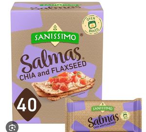 lot 3307 image: Sanissimo Chia & Flaxseed Salmas 192 ct  40 pc  0.63 oz
