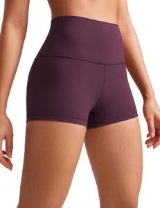 lot 3408 image: CRZ YOGA Butterluxe Biker Shorts 2.5- High Waisted Yoga Workout Spandex Womens Running Volleyball Booty Deep Purple Small