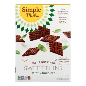 lot 3444 image: Pack of 3 Simple Mills Sweet Thins Cookies  Seed and Nut Flour  Mint Chocolate  4.25 Oz