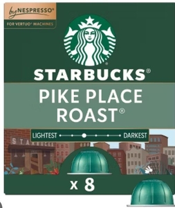 lot 3449 image: Starbucks Pike Place Roast Nespresso Vertuo Coffee Pods 8 Count